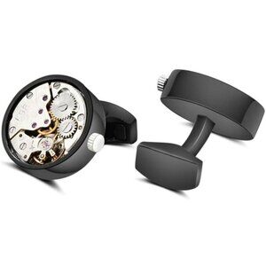 MERIT OCEAN Movement Cufflinks Steampunk Watch Mens Shirt Watch Cuff Links